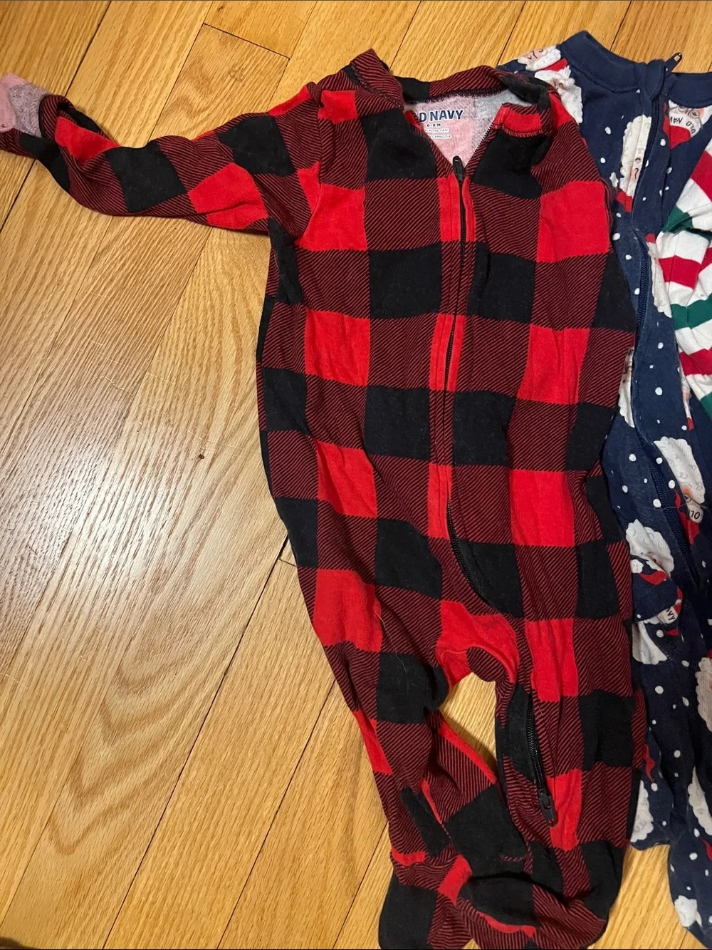 Old Navy Infant Holiday Sleepwear Pack - Red, Green, Navy, Cream, Black